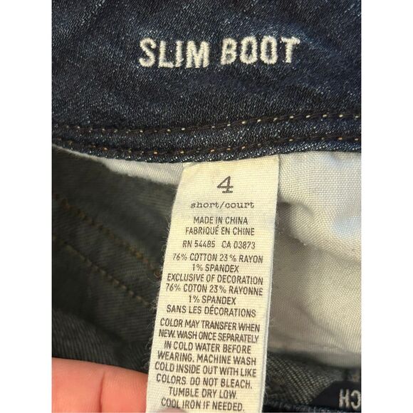 Y2K American Eagle Slim Boot Jeans size 4 Short Super Low-Rise Whiskering - Picture 5 of 10